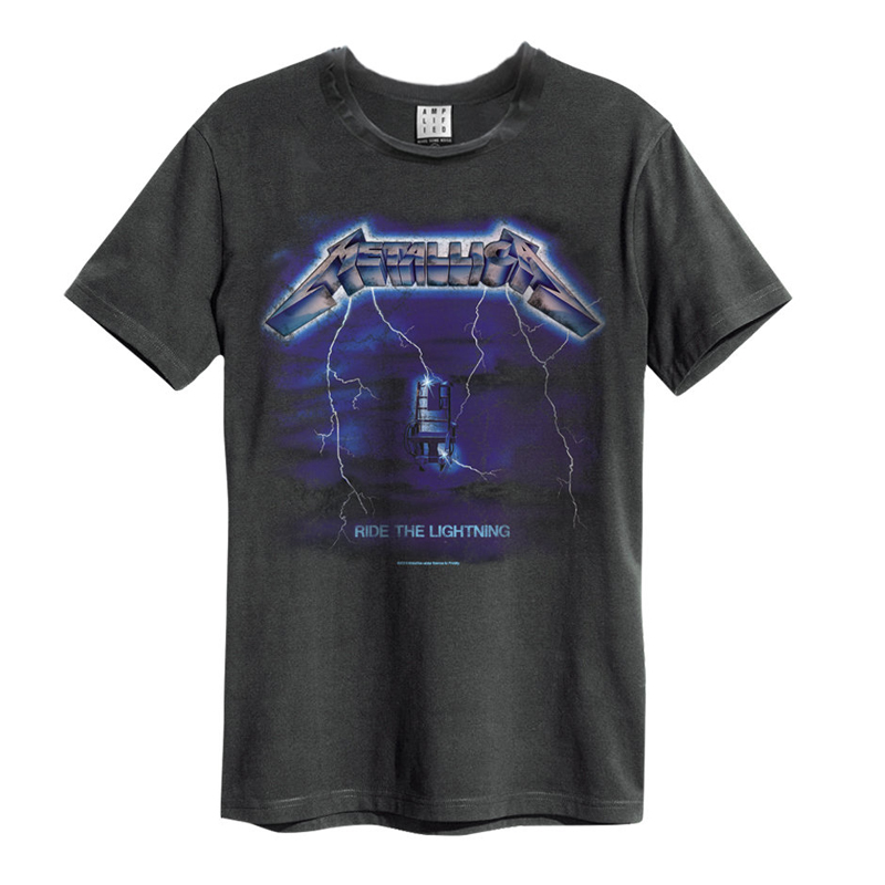 Metallica Ride The Lightning Charcoal Amplified Vintage TShirt Rockzone